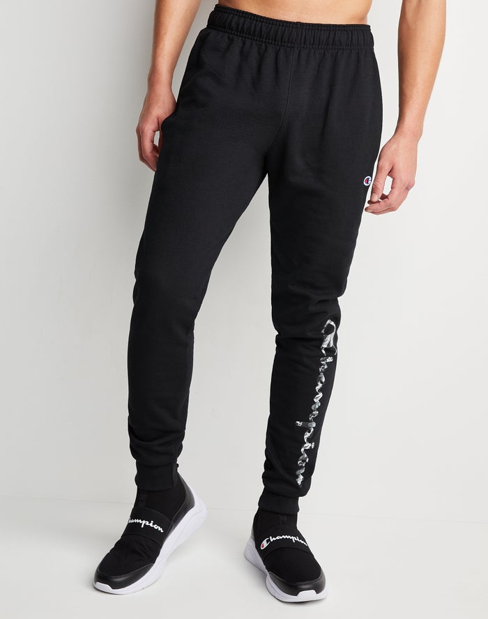 Champion Powerblend Fleece Chasing Waves Joggingbroek Heren - Zwart - Belgie 4926XVIPH